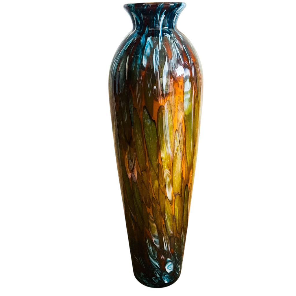 Modern Hand Blown Tall Multicolor Home Decor Glass Vase
