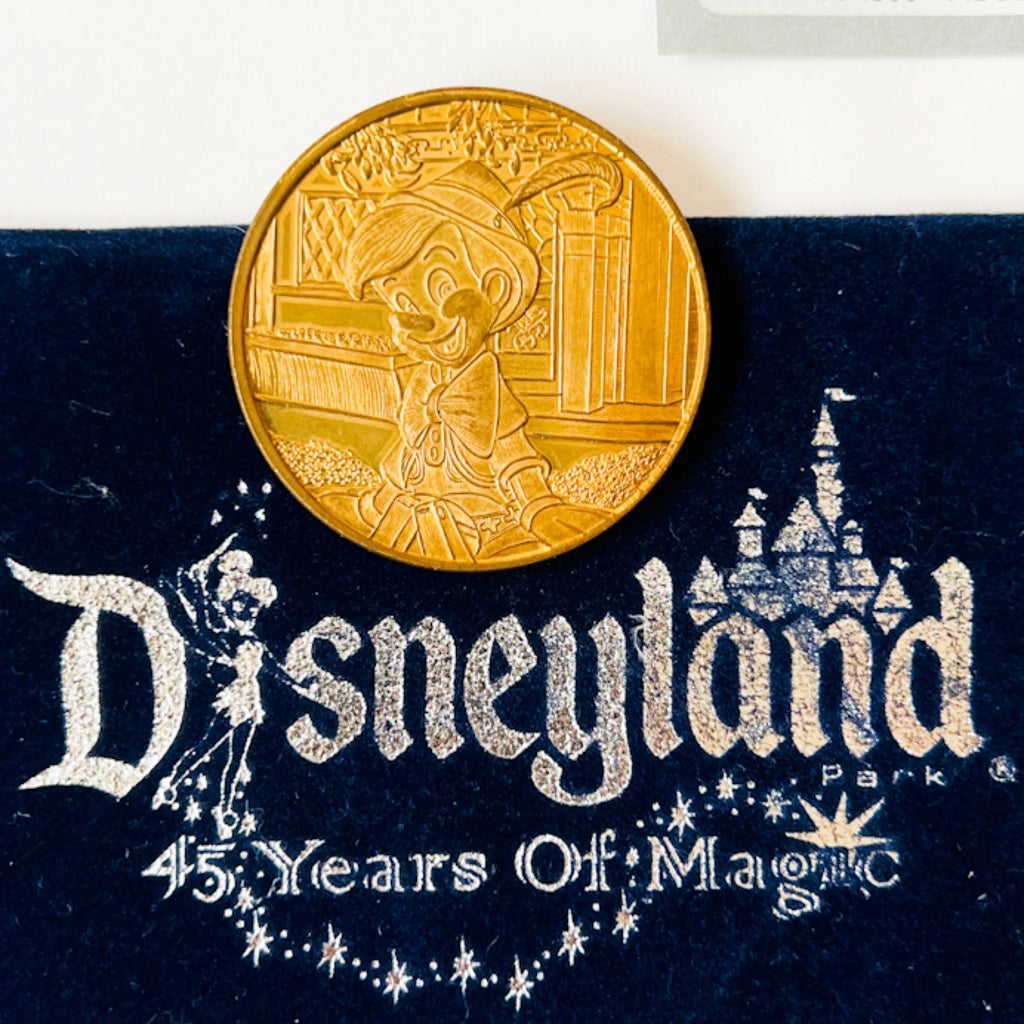 Disneyland 45 Years of Magic Pinocchio Commemorative LE Coin Medallion