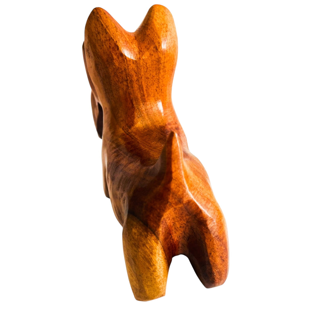 Hawaii Hand Carved Milo Wood Schnauzer Dog Wooden Figure