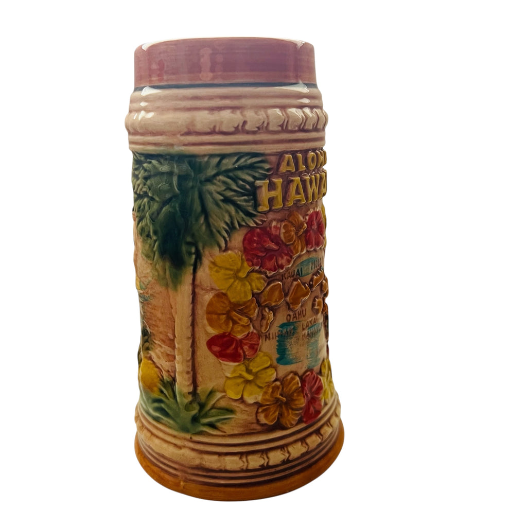 Vintage Aloha Hawaii Tiki Islands Hula Girl Souvenir Stein 3D Mug