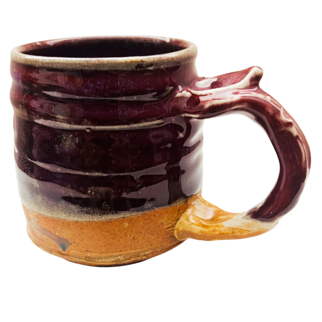 Studio Art Pottery Sculptural Drip Glaze Signed Mug