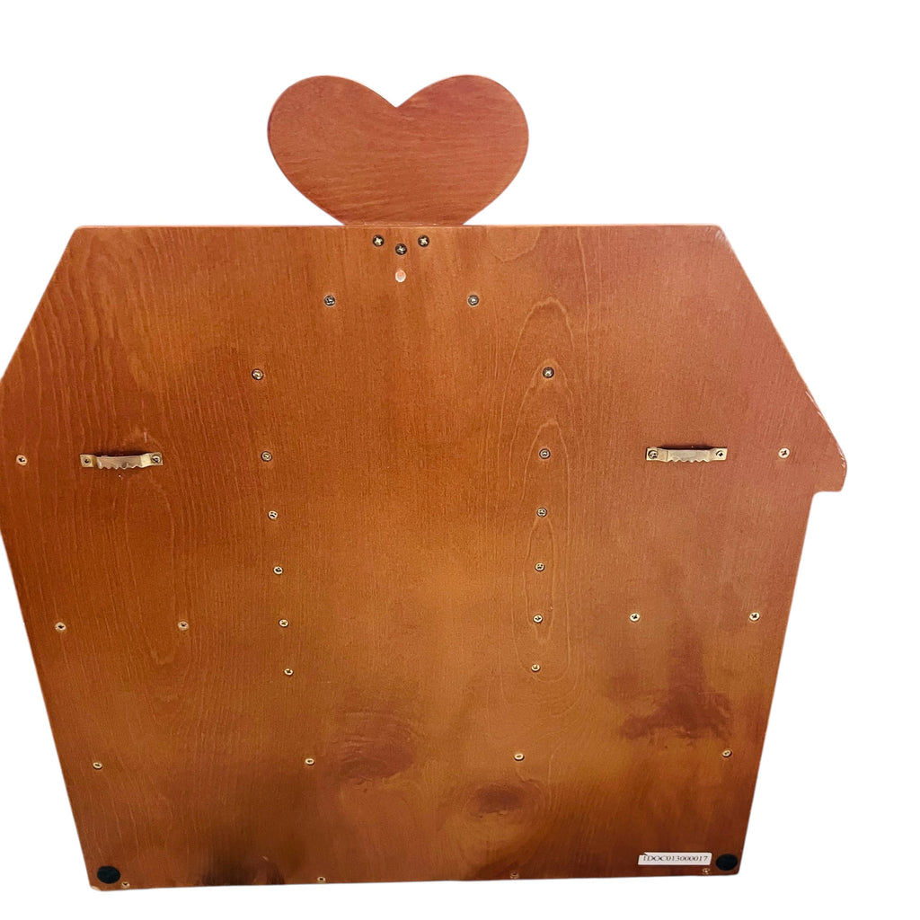 Vintage Danbury Westie White Terrier Perpetual Calendar Wood Heart Wall Display