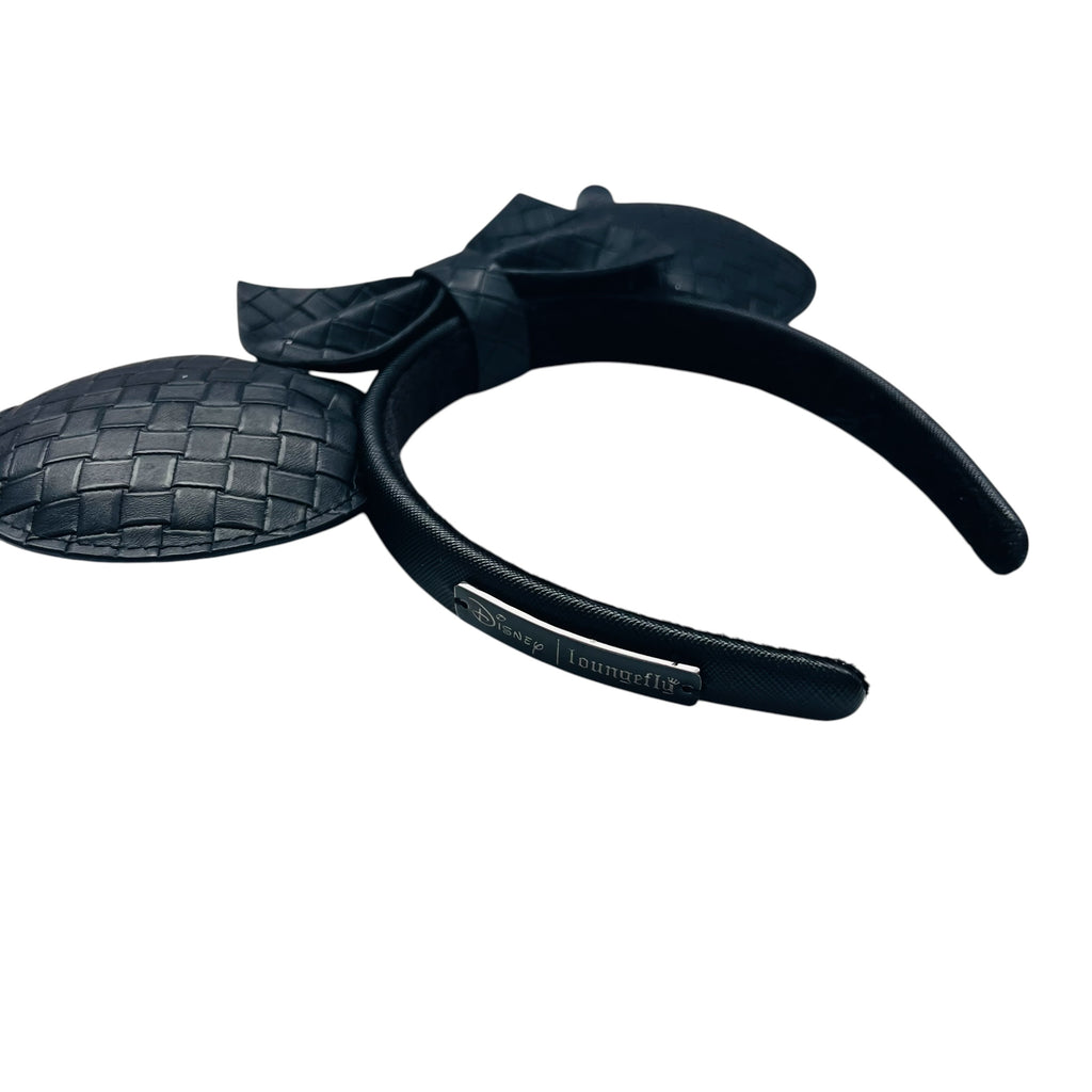 Disney Parks Loungefly Black Woven Removable Bow Minnie Ears Headband