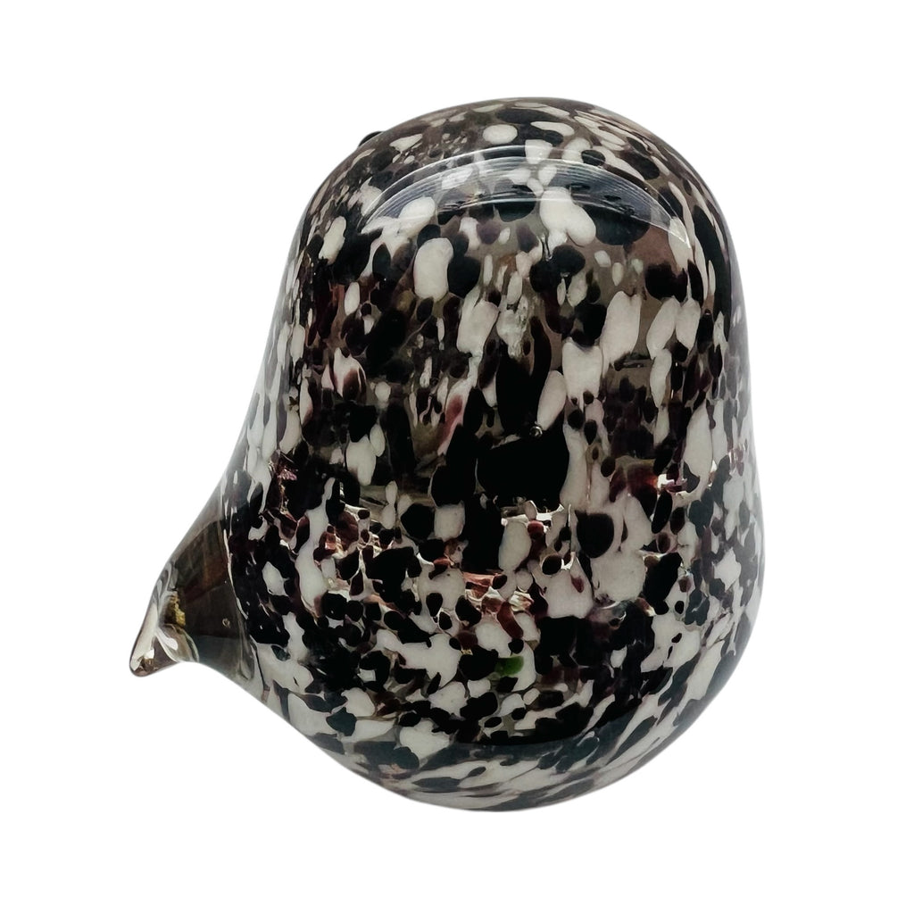 Vintage Murano Speckled Glass Owl Paperweight Figurine