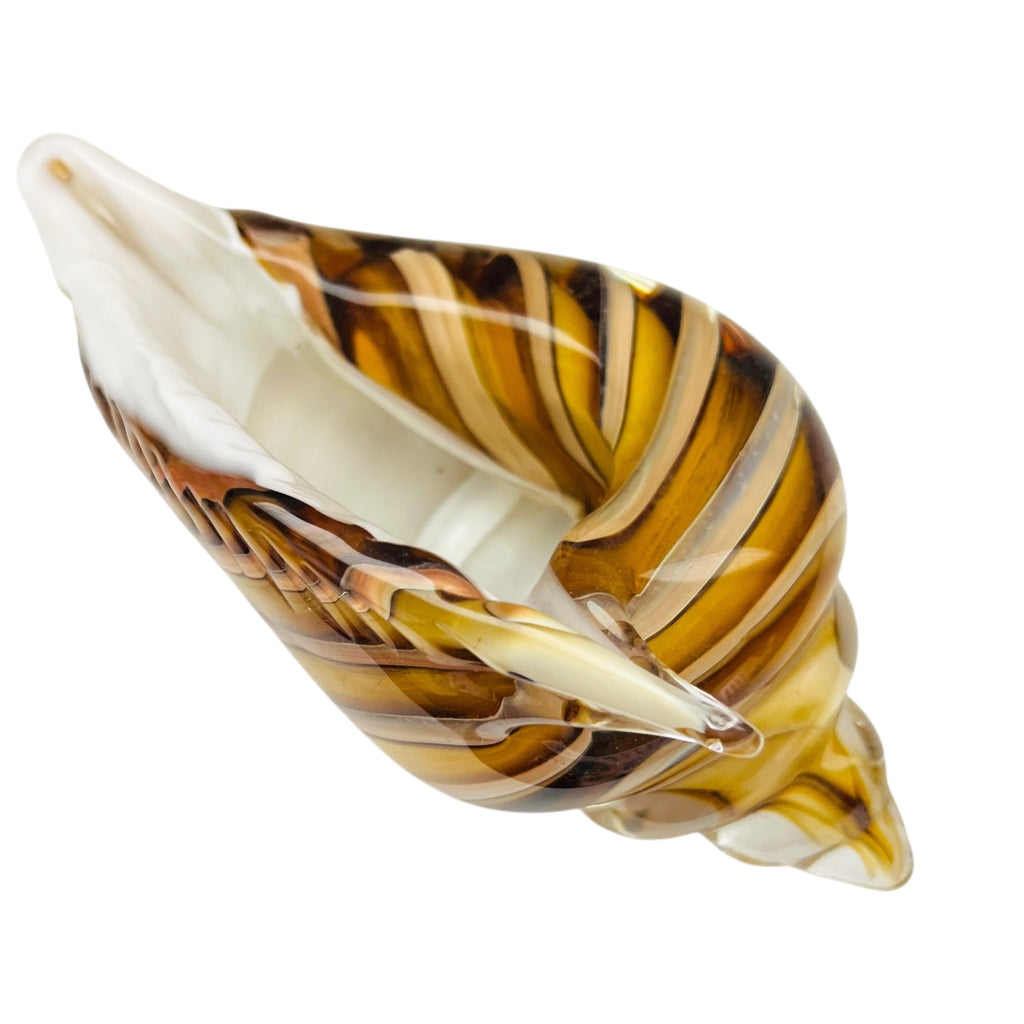 Art Glass Conch Shell Sculpture Paperweight