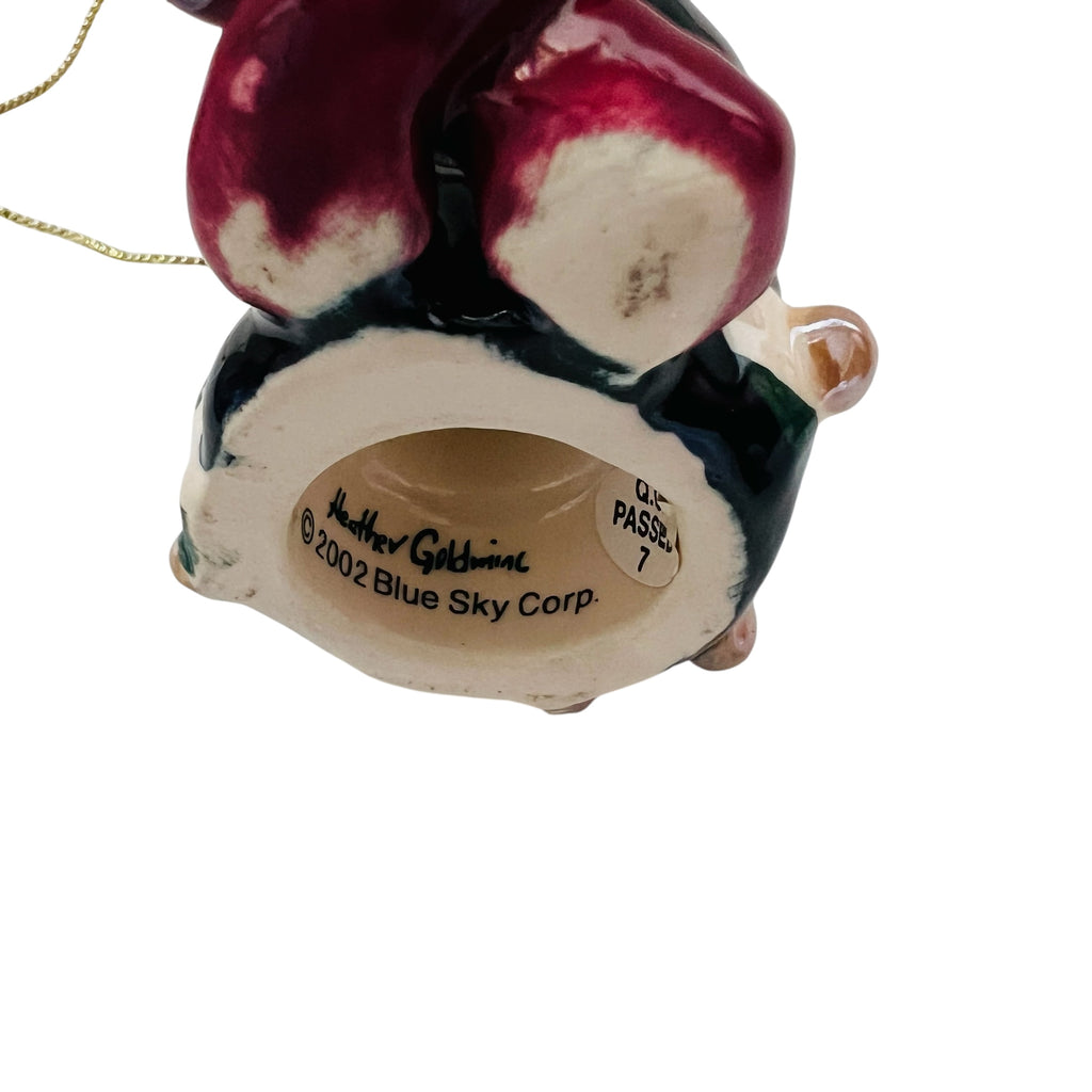 Vintage Blue Sky Elf Clayworks Heather Goldminc Jester Figure Ornament