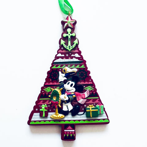 Disney Cruise Line The Happiest Holiday at Sea Mickey Mouse Christmas Tree Ornament