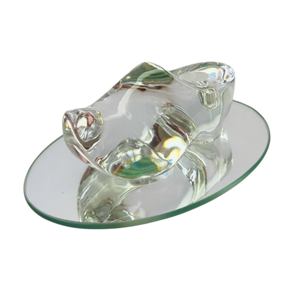 Vintage Crystal Bohemia Dutch Clog Solid Crystal Shoe On Mirror