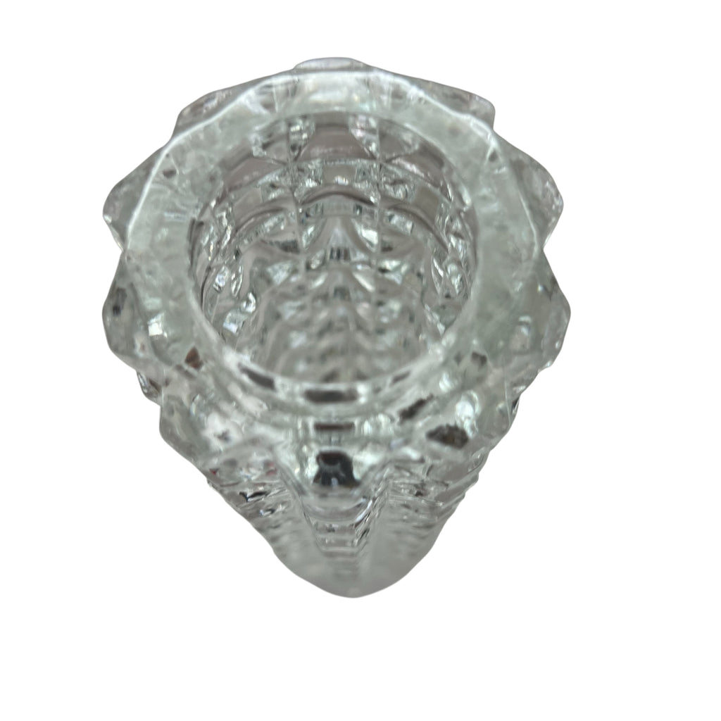 Vintage Cube Textured Cylinder Crystal Bud Vase