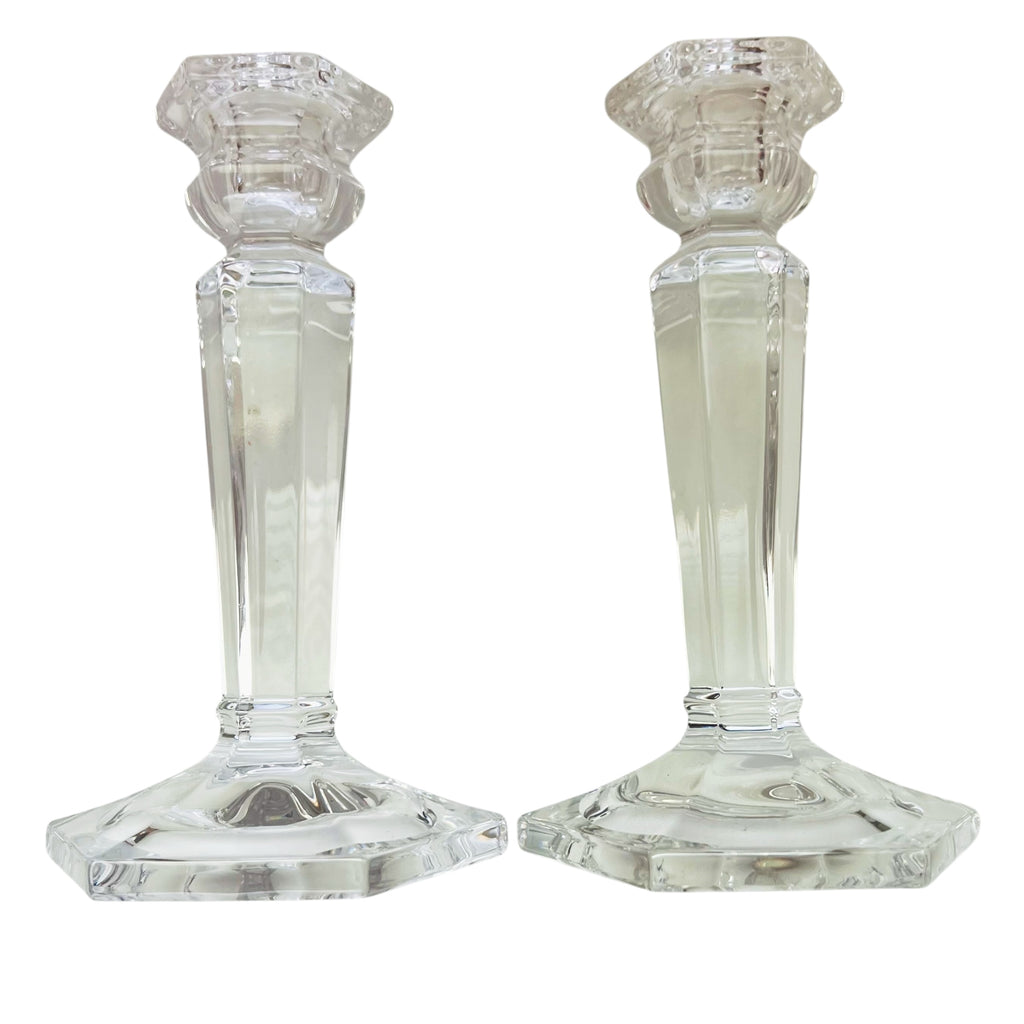 Vintage Crystal Candle Holders - A Pair