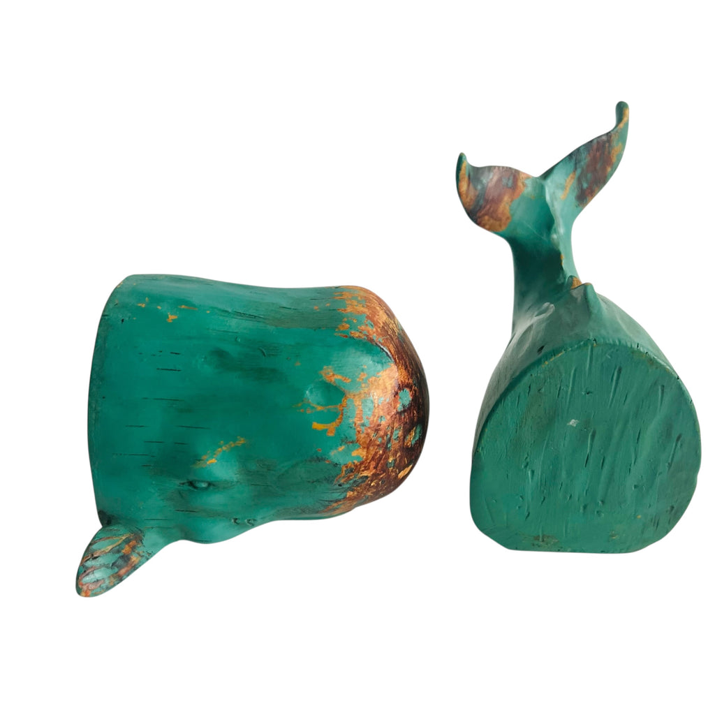 Nautical Rustic Beach Whale Bookends