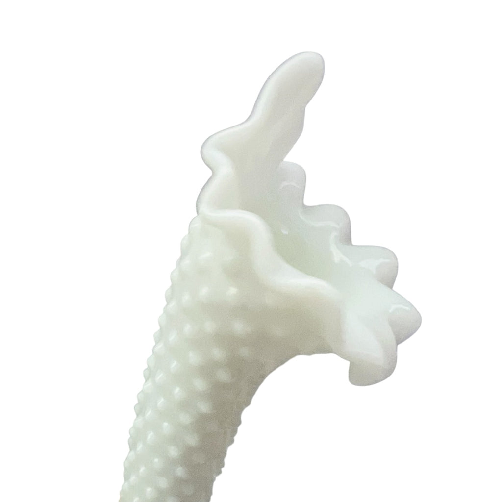 Vintage Fenton Hobnail White Milk Glass Epergne Horn
