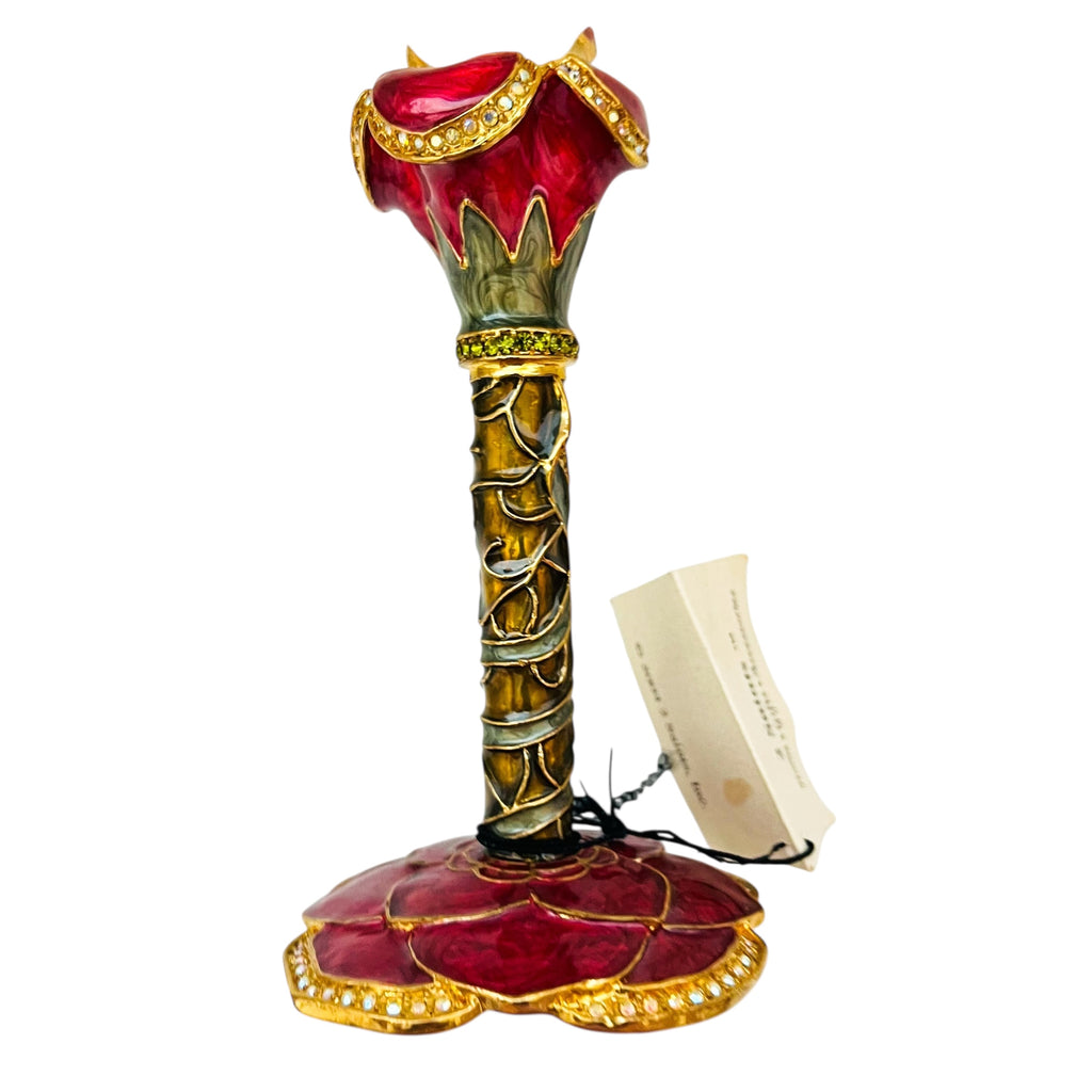 2 Saints Swarovski Crystal Enamel Jewel Flower Martini Glass