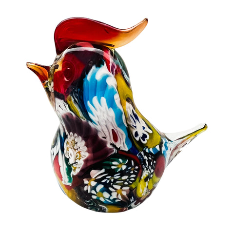 Vintage Murano Millefiori Bird Art Glass Paperweight Figurine