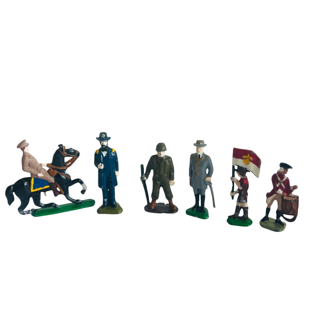 Vintage Metal Military Soldier Toy Figurine Lot
