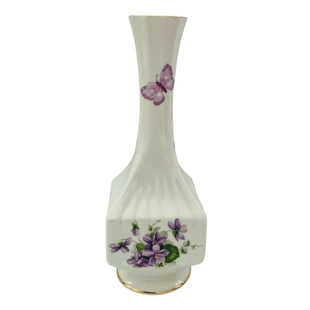 Vintage Aynsley WILD VIOLETS Porcelain Made in England Vase