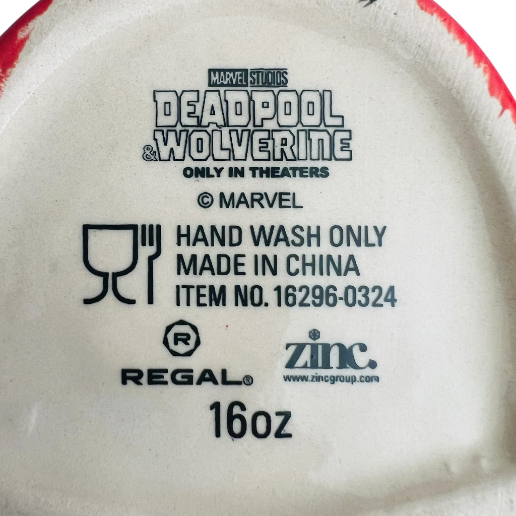 Marvel Regal Theaters Deadpool Wolverine Red and Black Mug