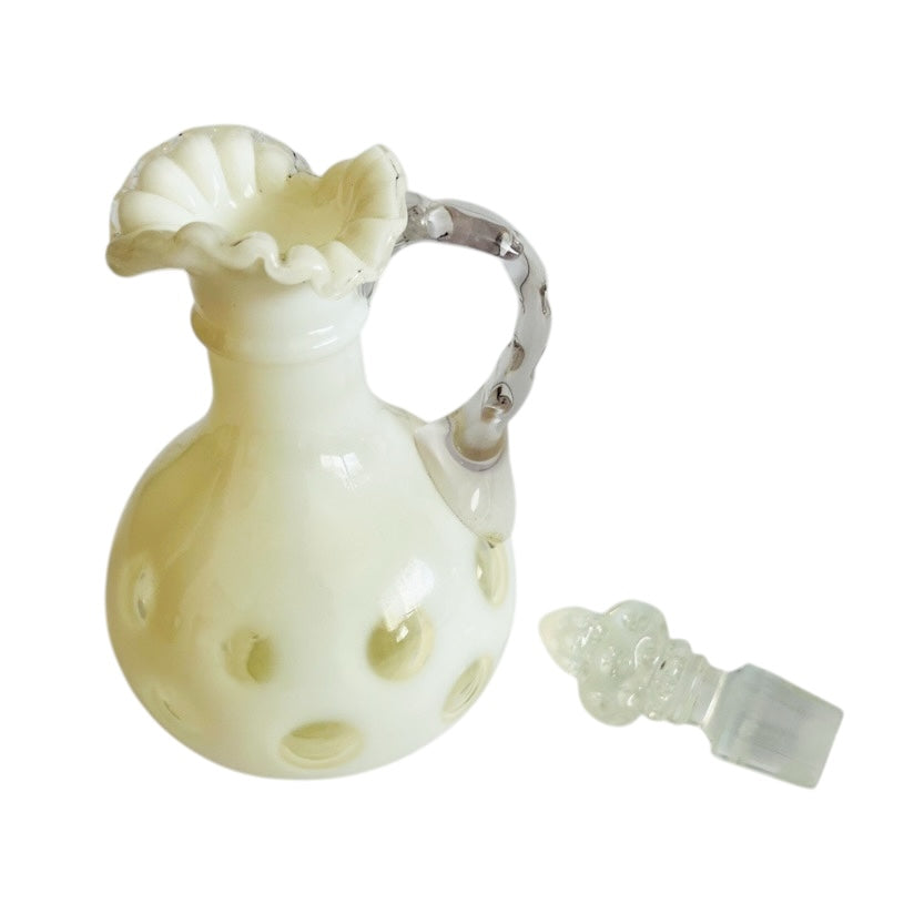 Vintage FENTON French Opalescent Coin Dot Cruet with Stopper