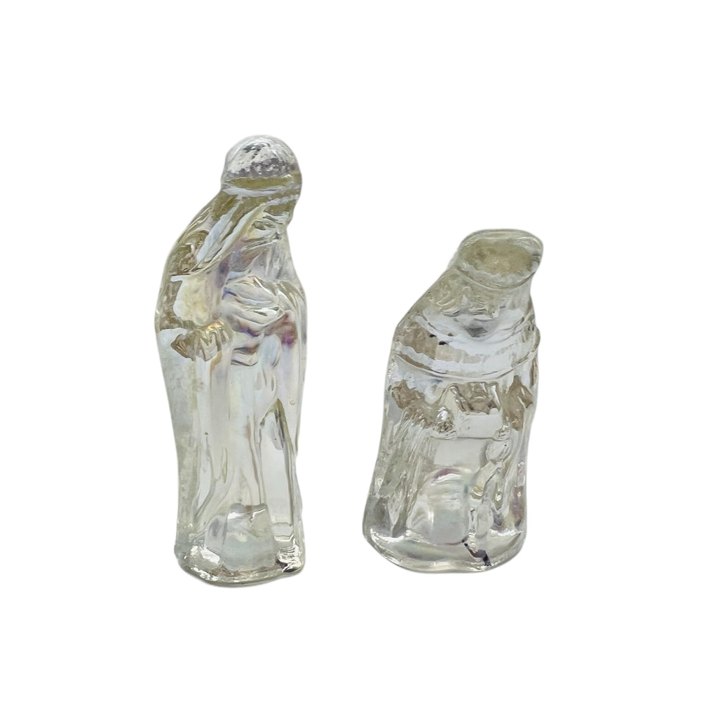 Vintage Iridescent Glass Nativity Figurines