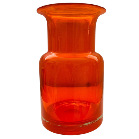 Vintage Blown Glass Tangerine Orange Vase