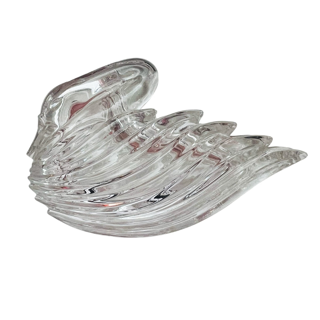 Vintage Crystal Swan Trinket Glass with Lid