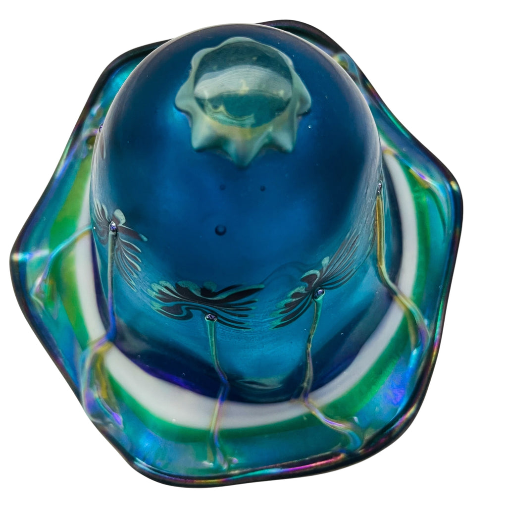 Vintage Carl Radke Art Glass Hand Blown Palm Trees Lamp Shade