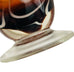 Vintage Amber and White Swirl Art Glass Footed Vase