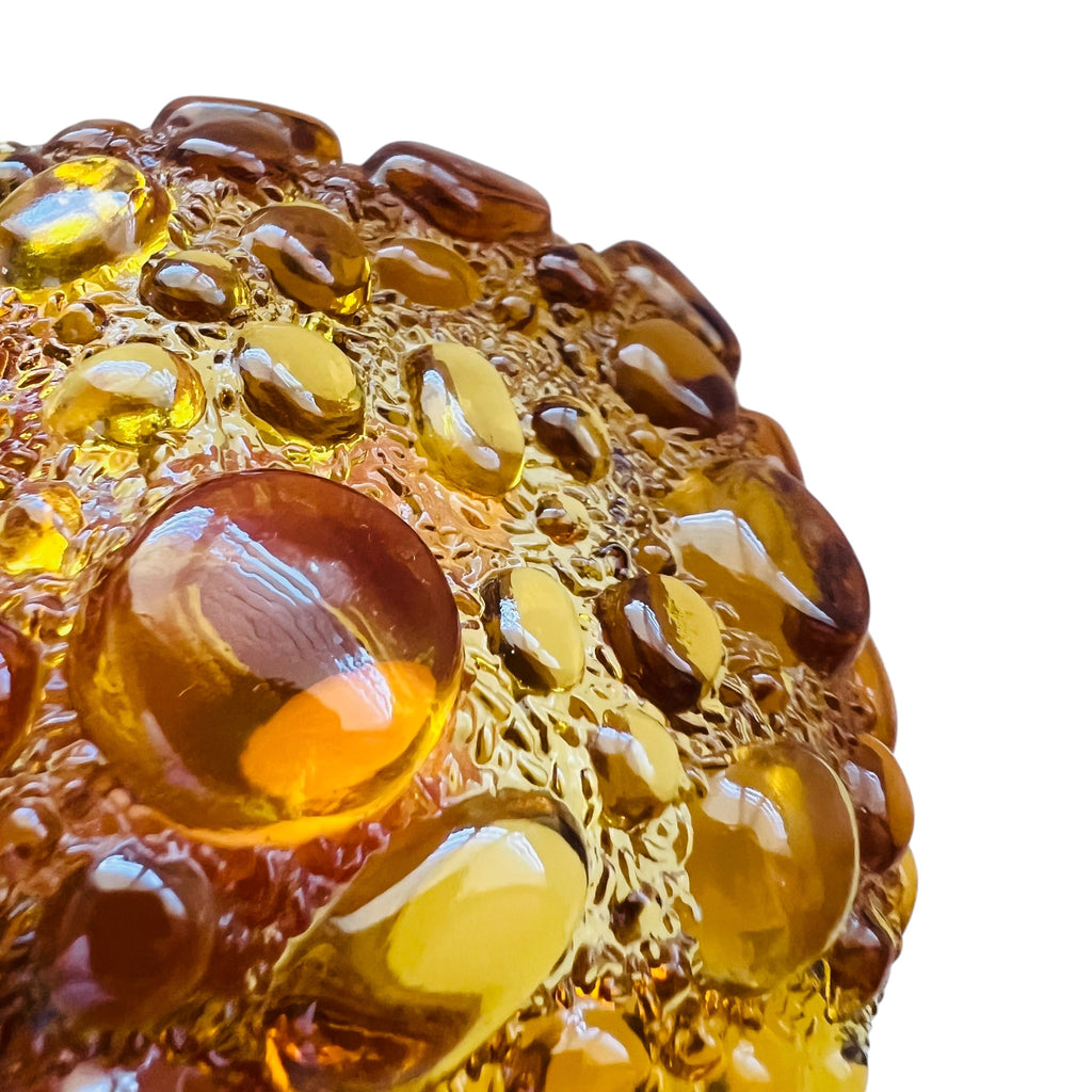 Vintage Amber Art Glass Bubble Ashtray