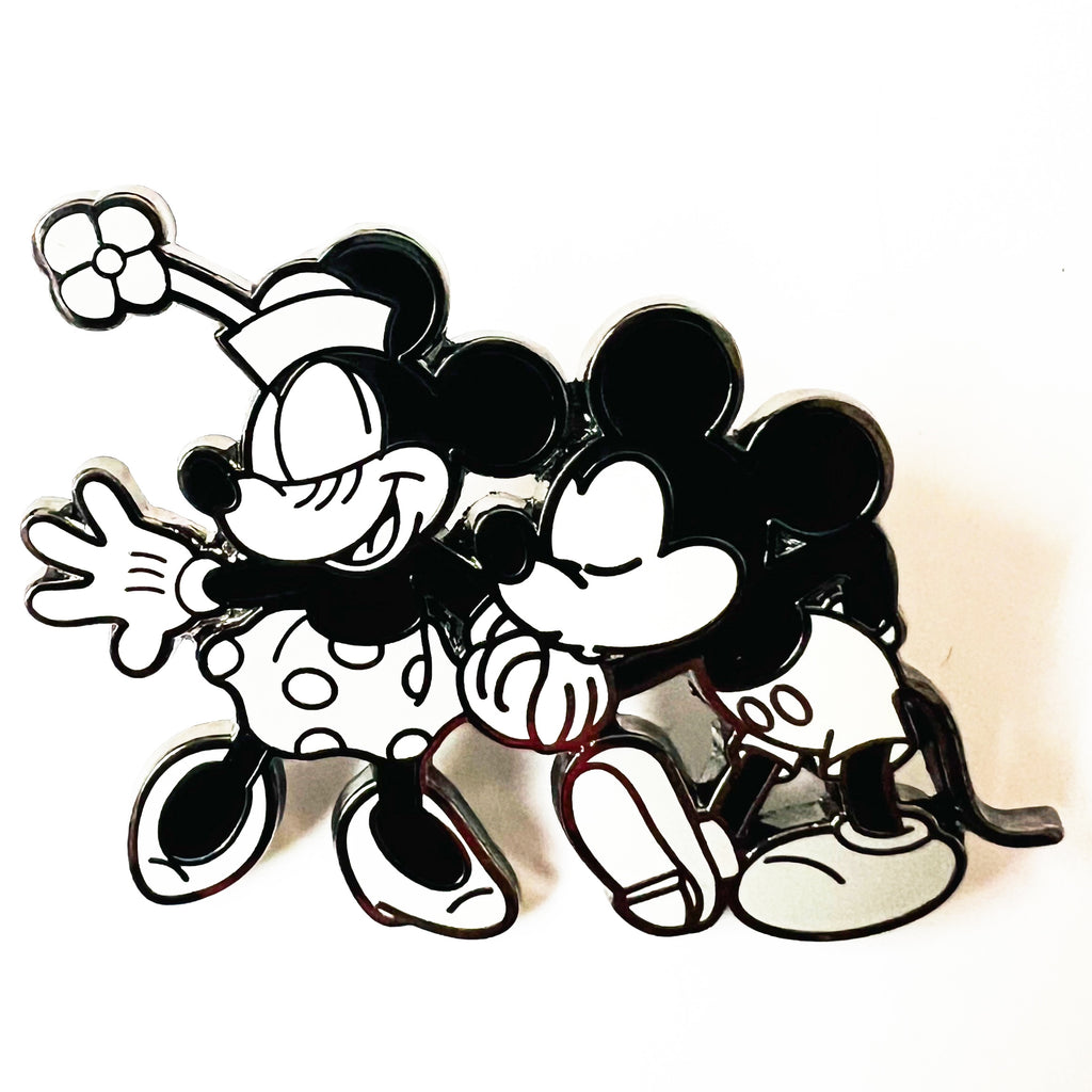 Disney Mickey & Minnie Mouse Classic Black White Pin