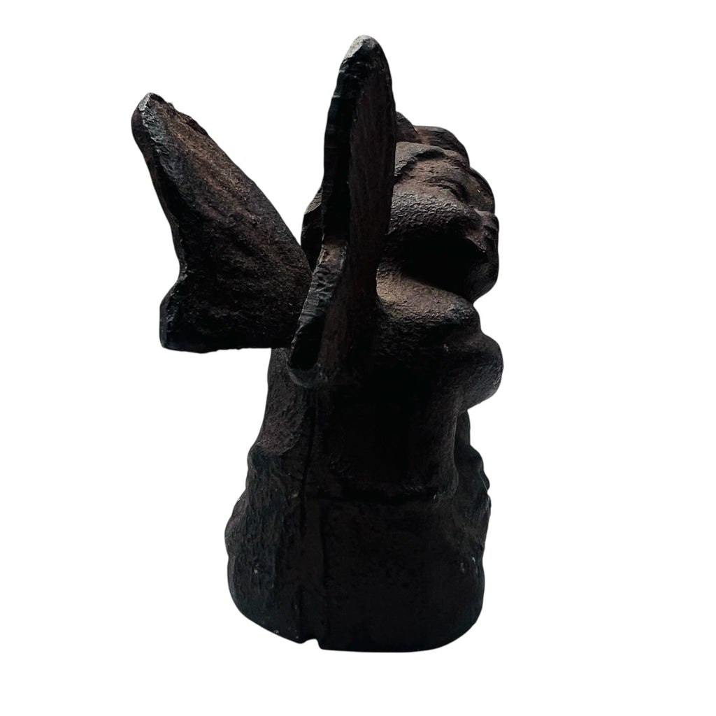 Vintage Cherub Sitting Angel Cherub Rustic Cast Iron Figurine