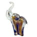 Vintage Murano Art Glass Shimmer Gold and Blue Elephant Figurine