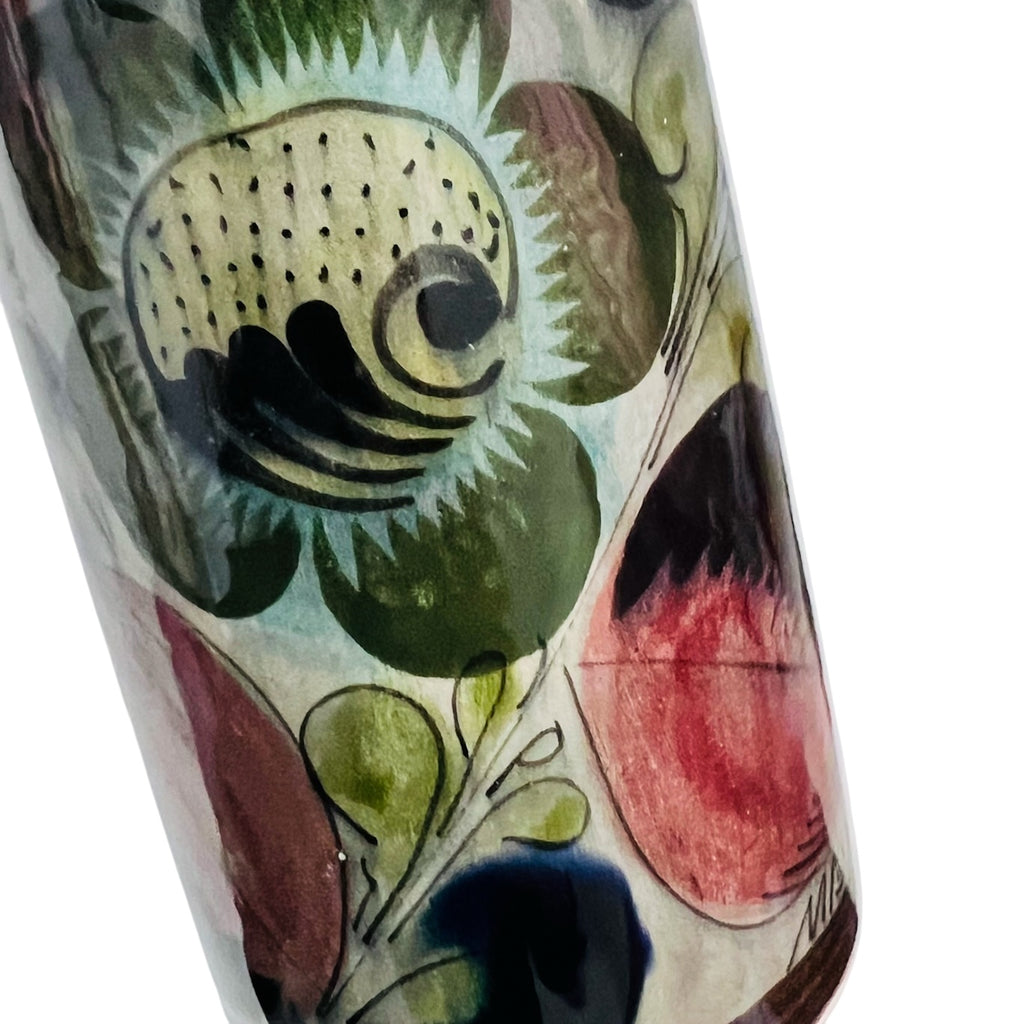 Mexico Hand Painted Design Pottery Vase