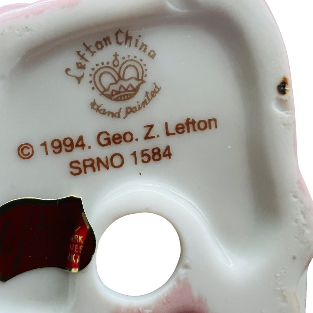 Vintage 1994 Lefton China Hand Painted Pink Praying Angel Figurine