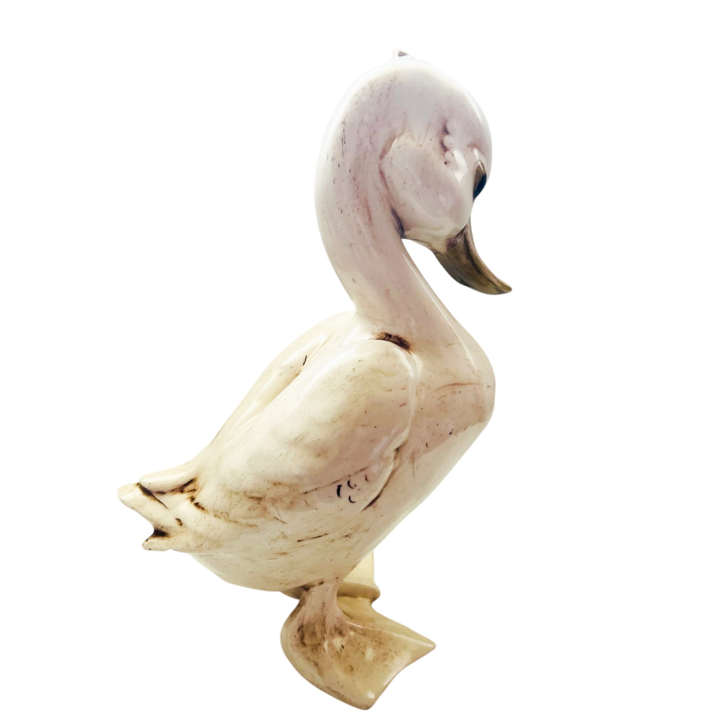 Vintage 1970’s Off White Glazed Standing Duck Figurine