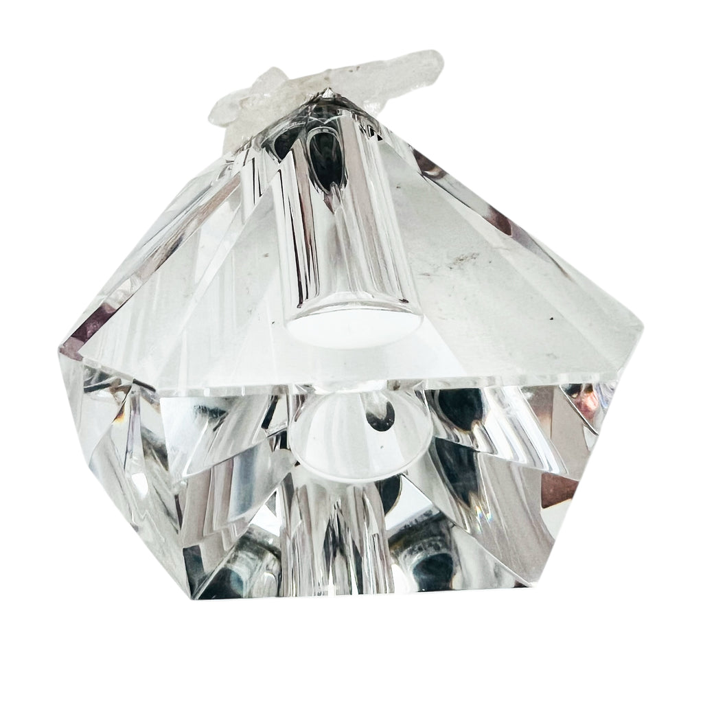 Crystal Perfume Bottle with Stone Top