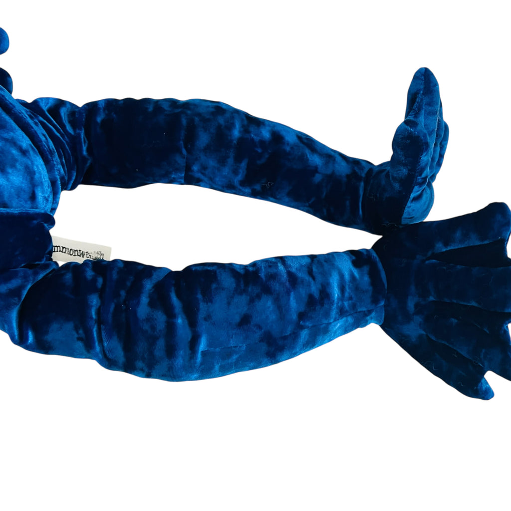 Vintage Commonwealth Velvet Blue Frog Stuffed Animal Plush