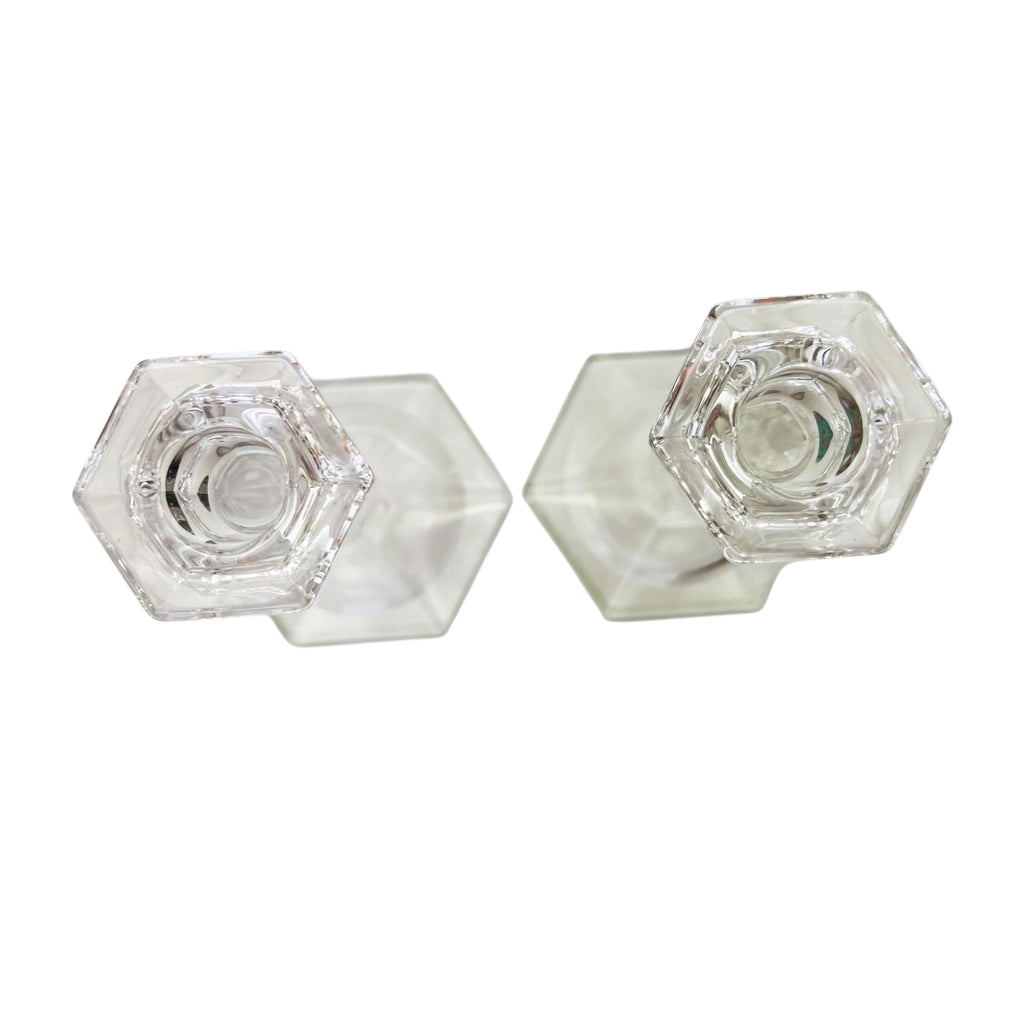 Vintage Crystal Candle Holders - A Pair