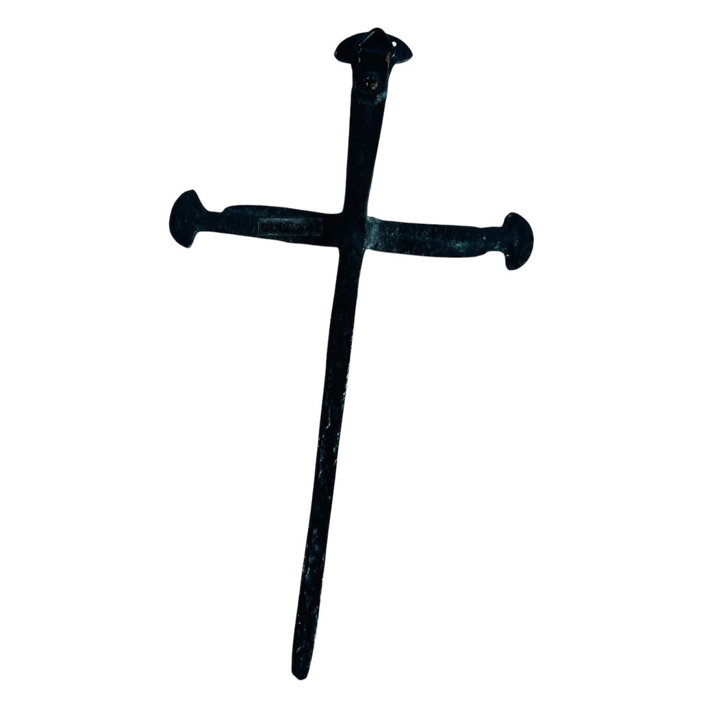 Vintage Cross Of Nails Rustic Metal Wall Hanging