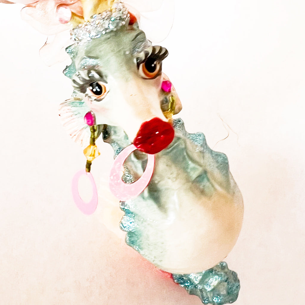 Katherine's Collection Seahorse Kissing Lips Ornament