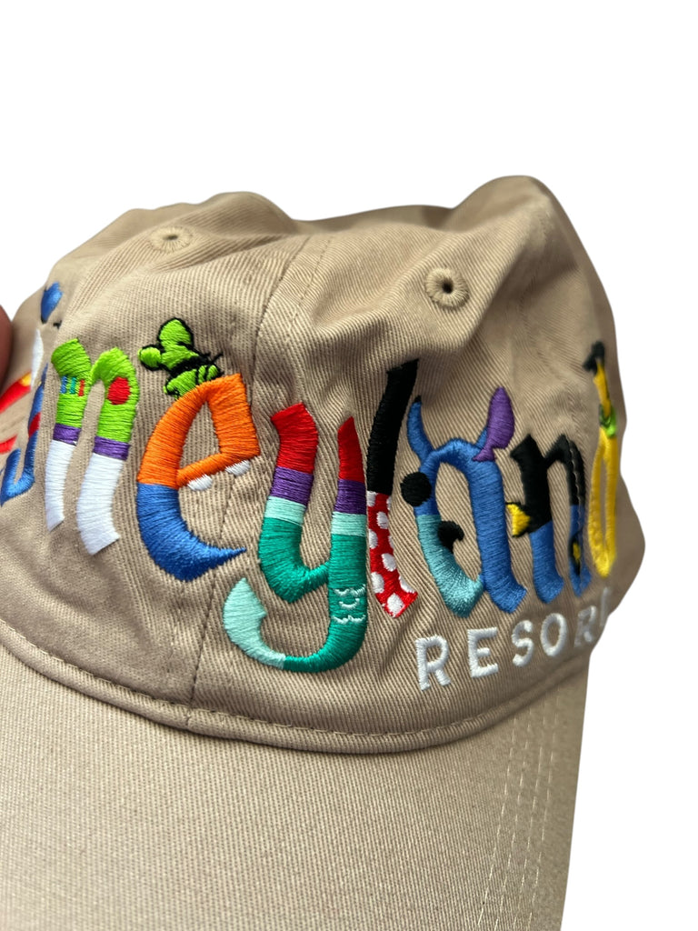 Disneyland Embroidery Characters Spellout Logo SnapBack Hat