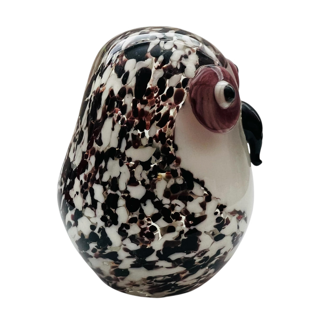 Vintage Murano Speckled Glass Owl Paperweight Figurine