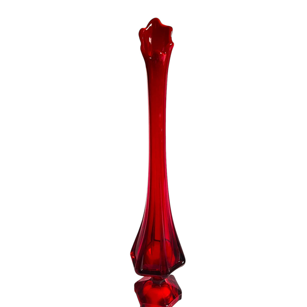Vintage MCM Column Swung Pedestal Glass Vase
