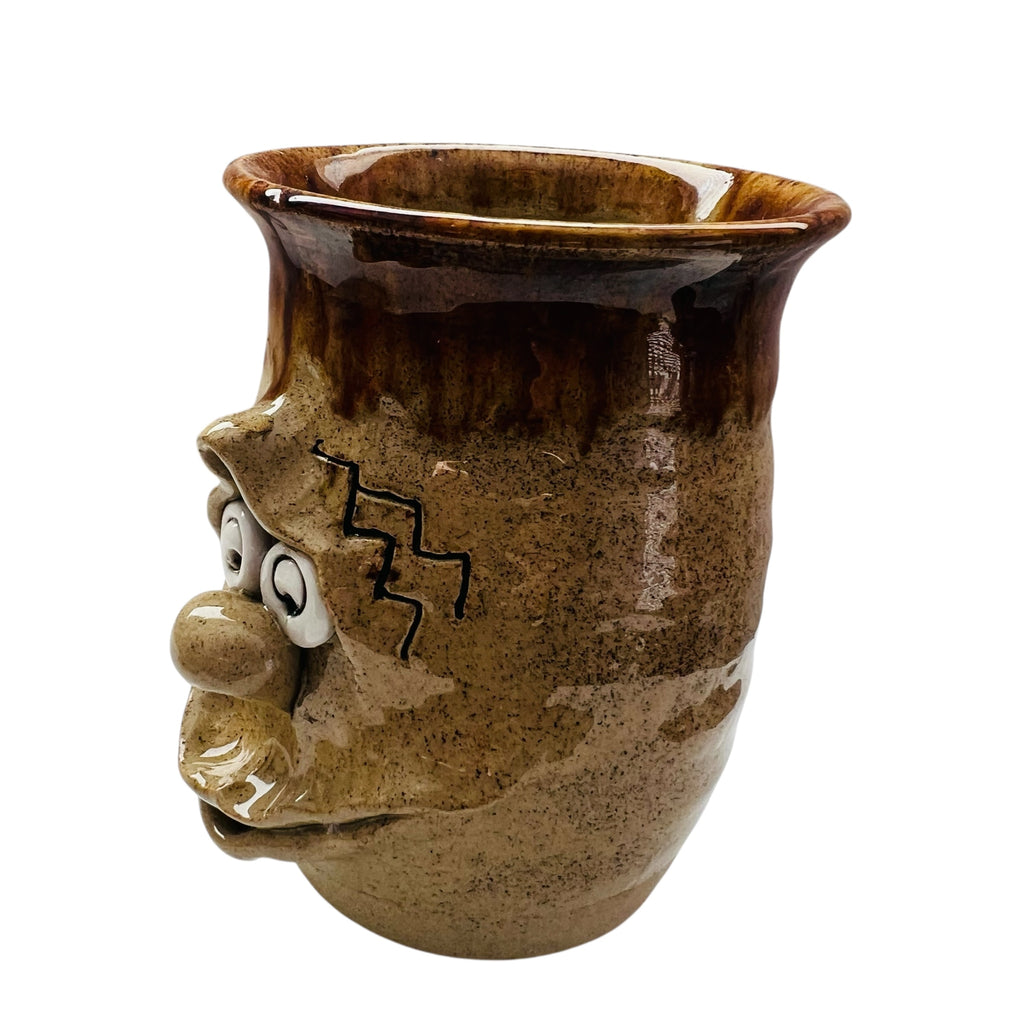 Vintage Pretty Ugly Pottery Whimsical Funny Face Mug Made in Wales