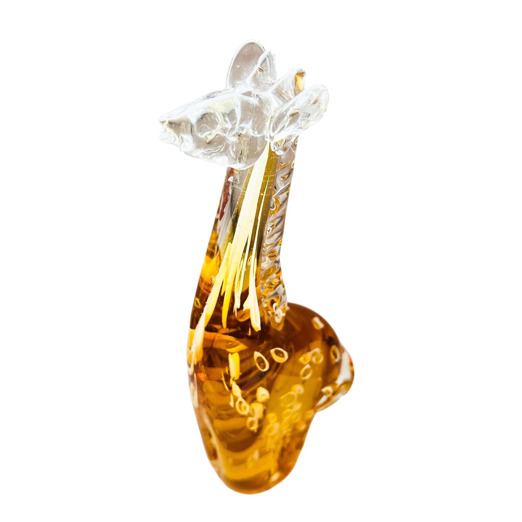 Vintage  Hand Blown Glass Giraffe Figurine