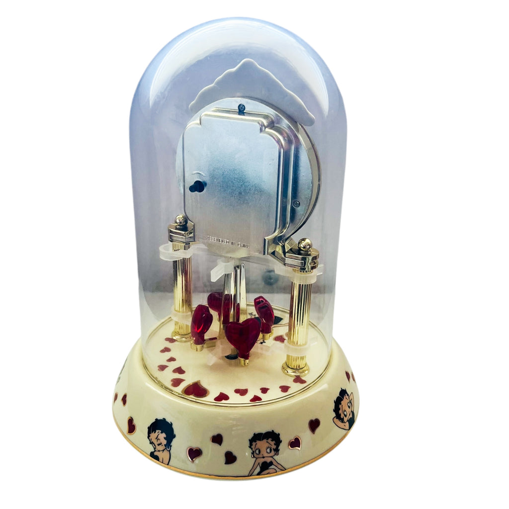 Betty Boop Anniversary Clock Vintage Porcelain With Glass Dome