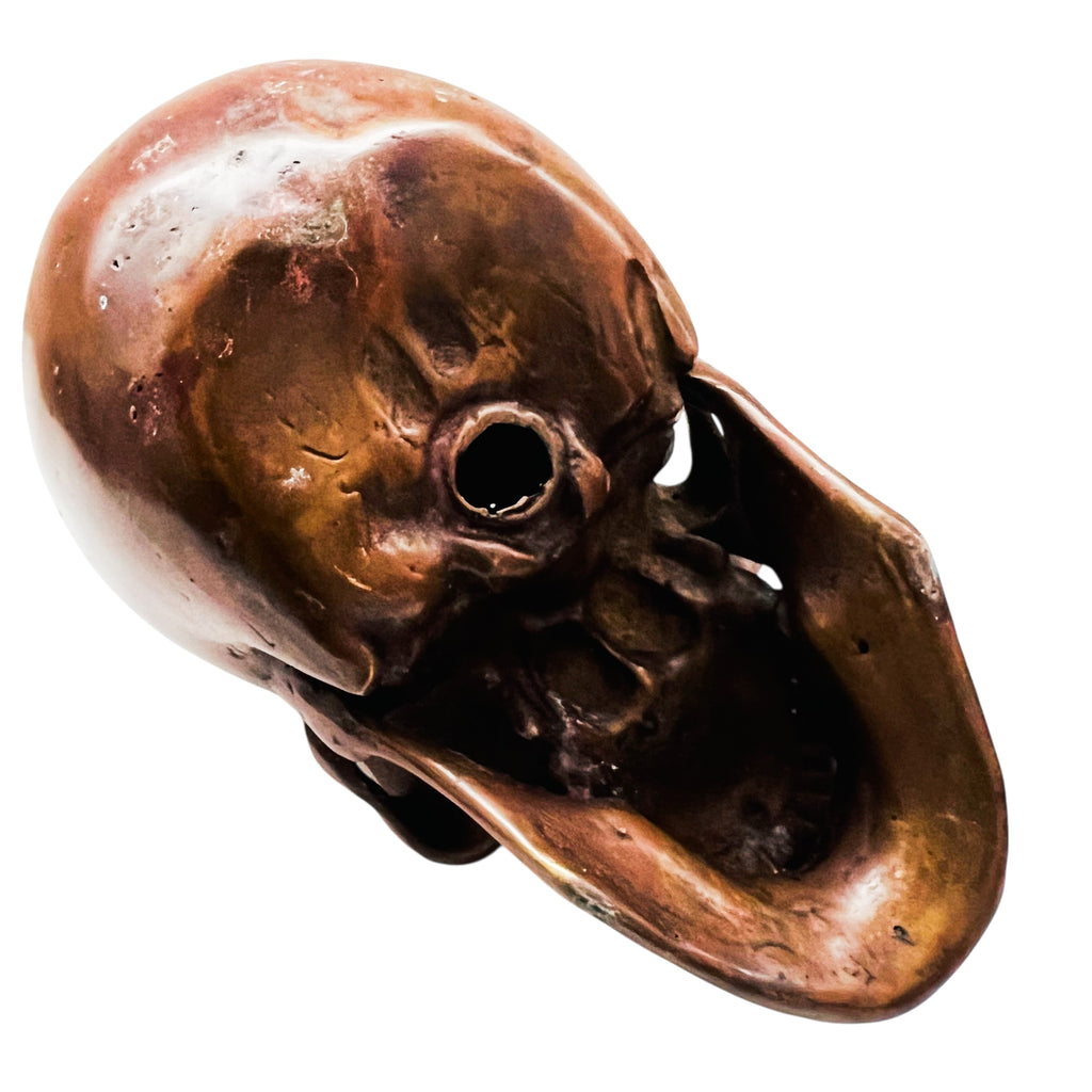 Skull Head Metal Display Decor Statue Figure