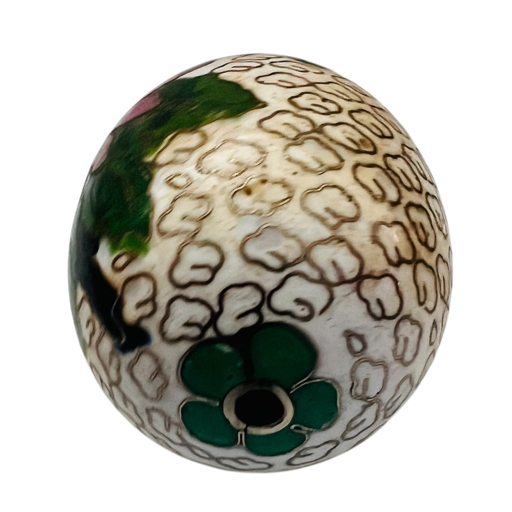 Vintage Cloisonne Flower Egg