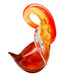 Vintage Murano Art Glass Red & Amber Swan Sculpture
