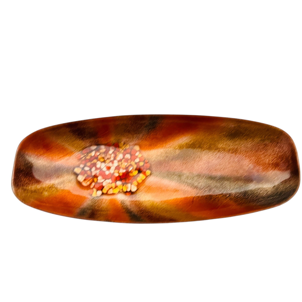 Vintage Bovano Enamel Art on Copper Trinket Tray