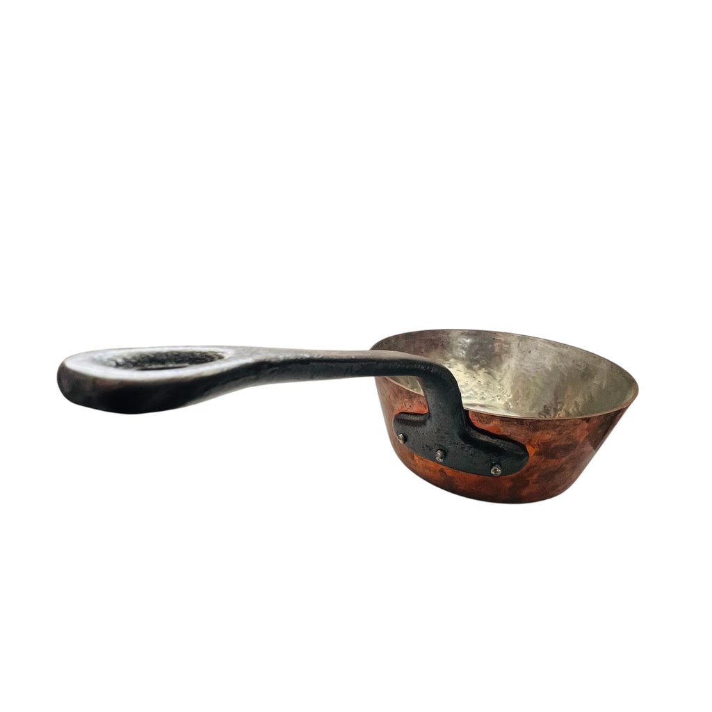 Vintage Fabrication Francaise Heavy French Copper Pot with Long Handle